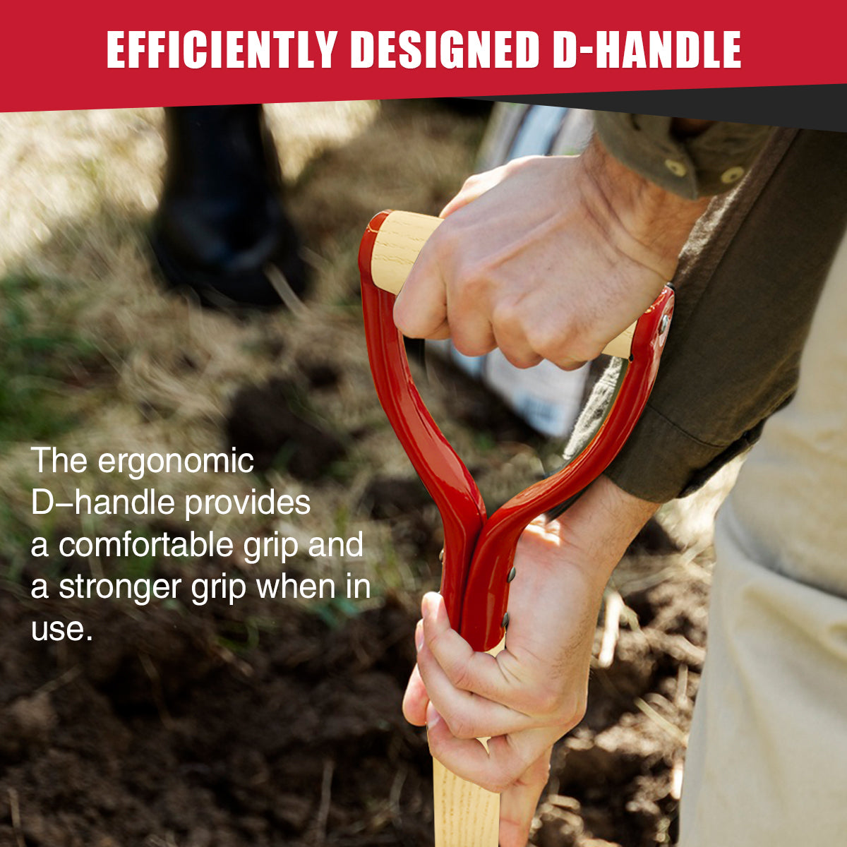 VNIMTI Shovel for Digging, Heavy Duty Spade Shovel with Wooden D-Handle, Square Flat Shovel for Gardening and Edging, 45 Inches