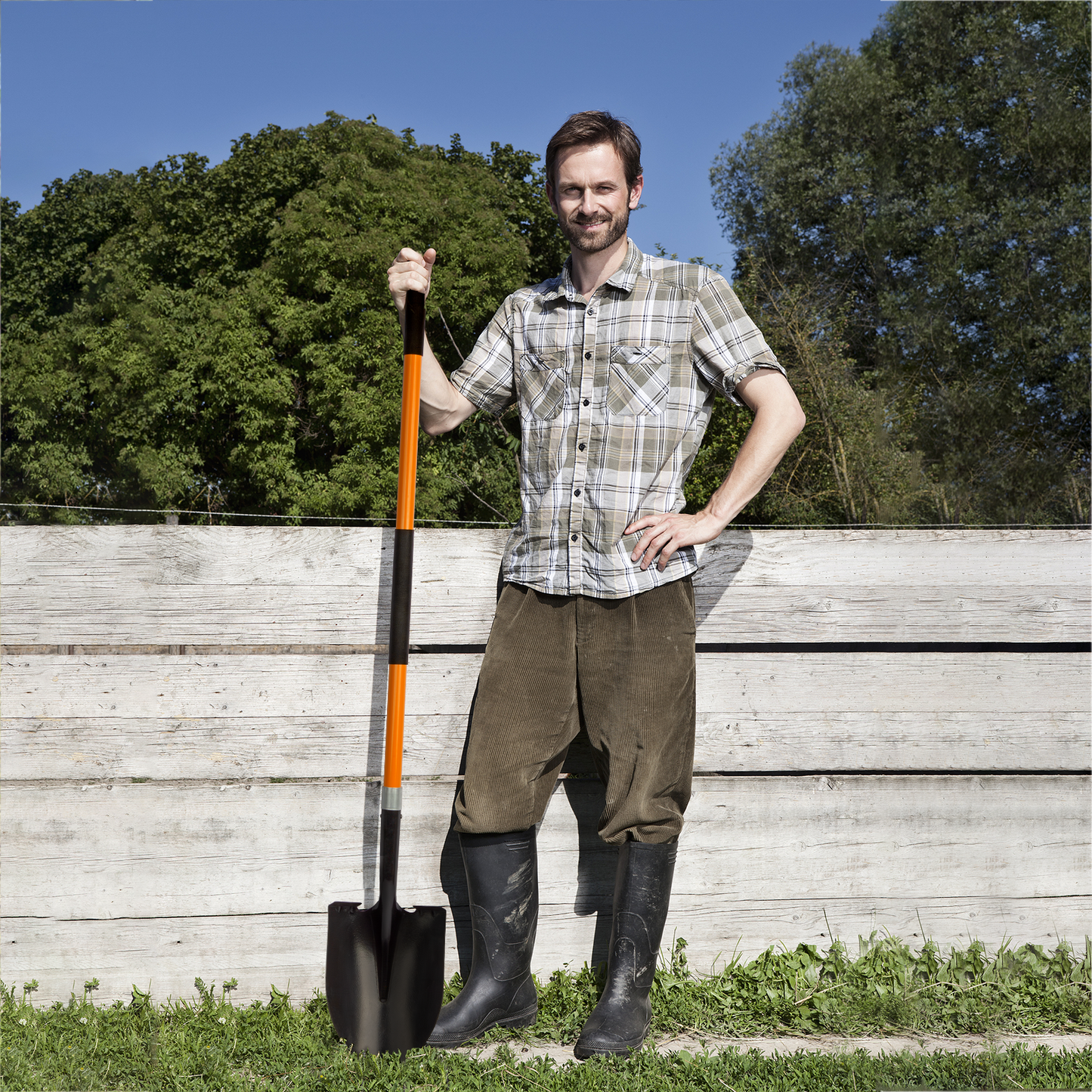 VNIMTI Shovel for Digging, 56 Inches Heavy Duty Shovel for Gardening, Round Shovel for Digging with Fiberglass Handle (Orange) - VNIMTI Tools