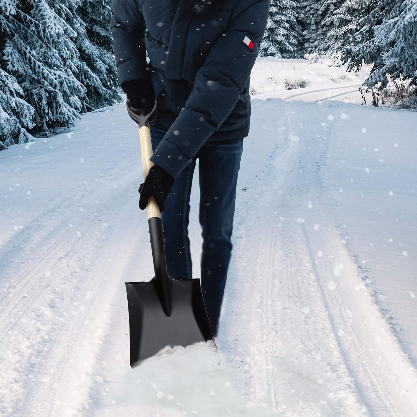 Square Shovel, Shovels for Digging with D-Handle, Overall 41-Inch Long Garden Shovel, Transfer Shovel, Snow Shovel for Car, Garden Tools - VNIMTI Tools