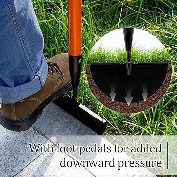 VNIMTl Lawn Edger Tool, Manual Lawn Edger withFiberglass Handle, Half Moon Garden Edger forLandscaping, 56 Inches - VNIMTI Tools