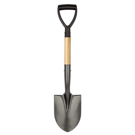 Shovel for Digging, Round Small Shovel with Wooden D-Handle, Metal Garden Shovel for Gardening, 28 Inches - VNIMTI Tools