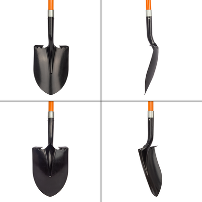 VNIMTI Shovel for Digging, 56 Inches Heavy Duty Shovel for Gardening, Round Shovel for Digging with Fiberglass Handle (Orange) - VNIMTI Tools