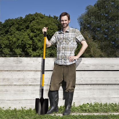 VNIMTI Shovel for Digging, 56 Inches Heavy Duty Shovel for Gardening, Round Shovel for Digging with Fiberglass Handle (Yellow)