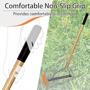 VNIMTI Grass Cutter Tool, Manual Weed Cutter with Hardwood Handle, 41 Inches