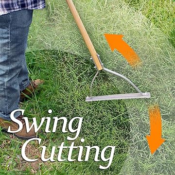 VNIMTI Grass Cutter Tool, Manual Weed Cutter with Hardwood Handle, 41 Inches